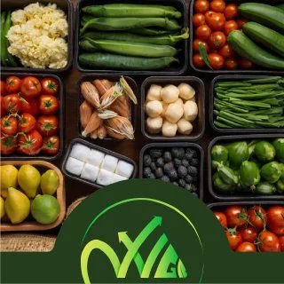 مجموعة من الخضروات والفواكه الطازجة